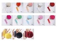 Image 3 of Plush Pom Pom Fruity Lip Gloss Keychain