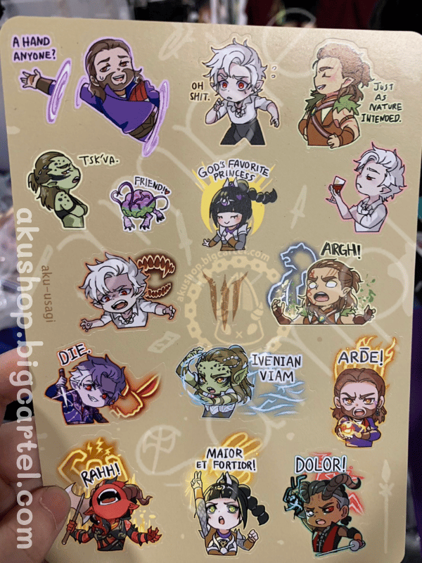 Image of BG3 - Sticker sheet