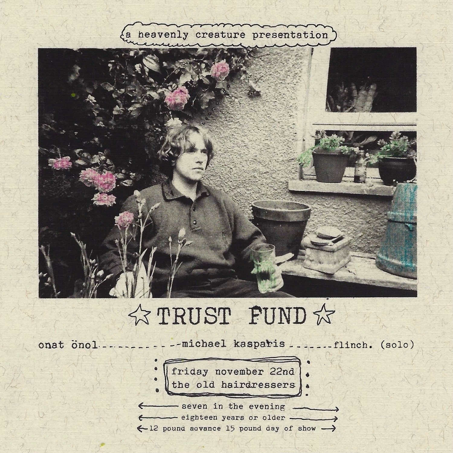 Trust Fund + supports live at The Old Hairdressers TICKET - november 22nd