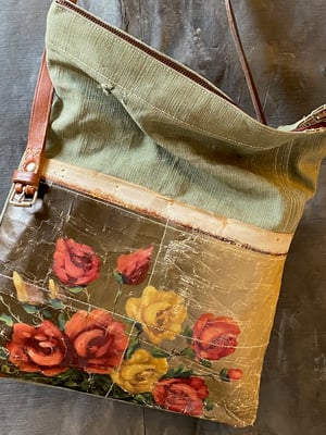 Image of one of a kind painting bag - rose