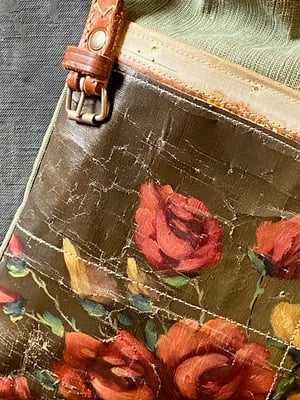 Image of one of a kind painting bag - rose