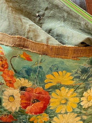 Image of one of a kind painting bag - daisy I