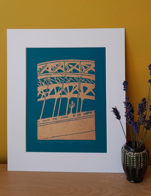 'Tyne Bridge - Copper' Linocut Print