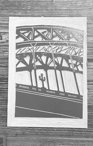 'Tyne Bridge - Copper' Linocut Print