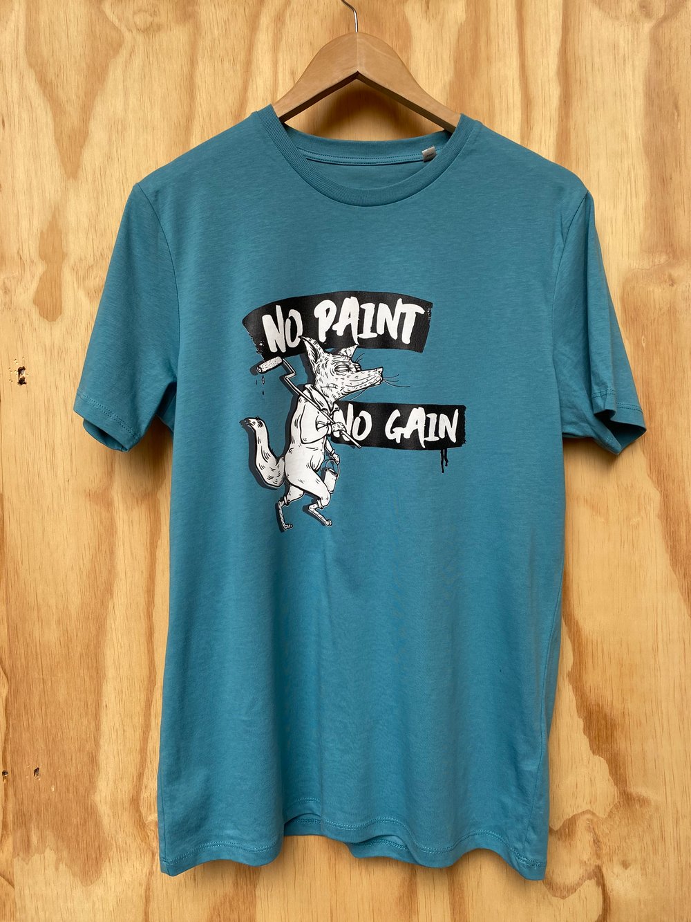 Image of No Paint No Gain Organic Cotton T-Shirt Blue