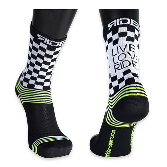 Image of CHECKERBOARD WHITE/BLACK BIKE SOCKS