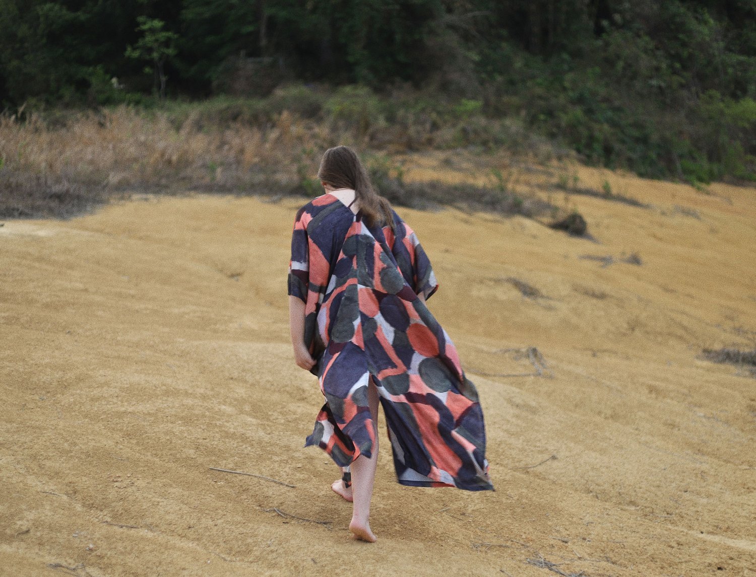 Image of COLOR PAINT KIMONO DRESS