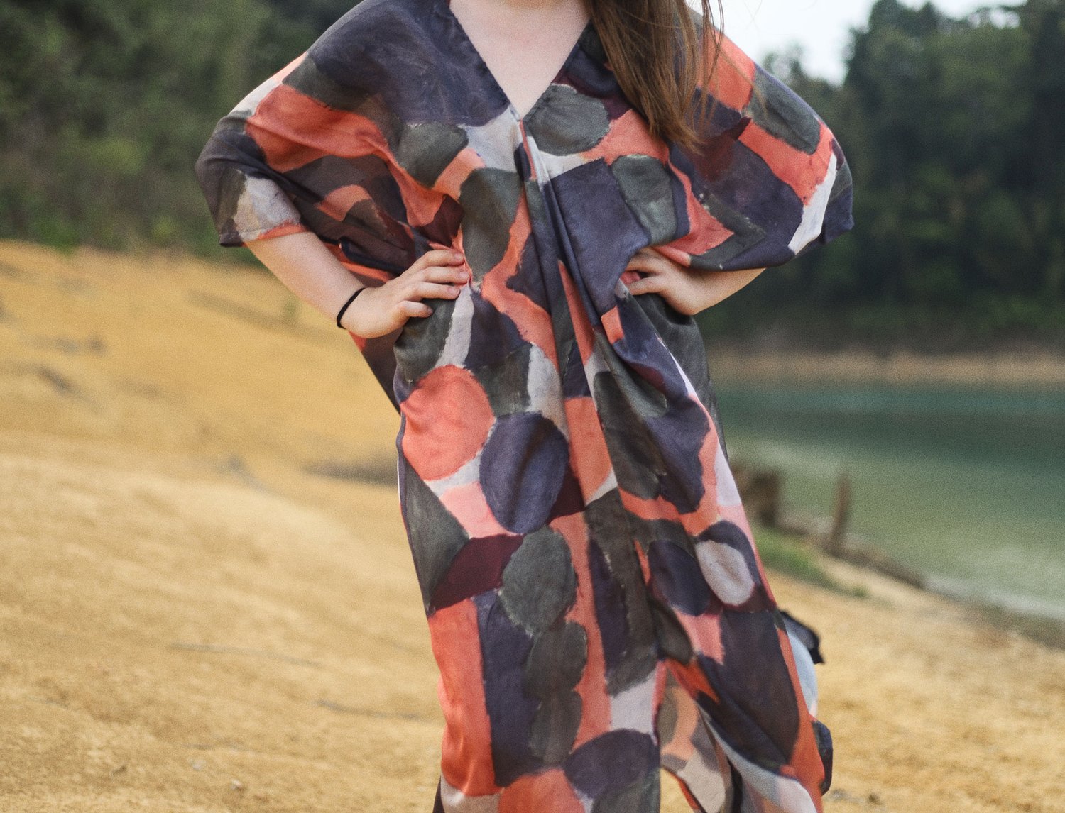 Image of COLOR PAINT KIMONO DRESS