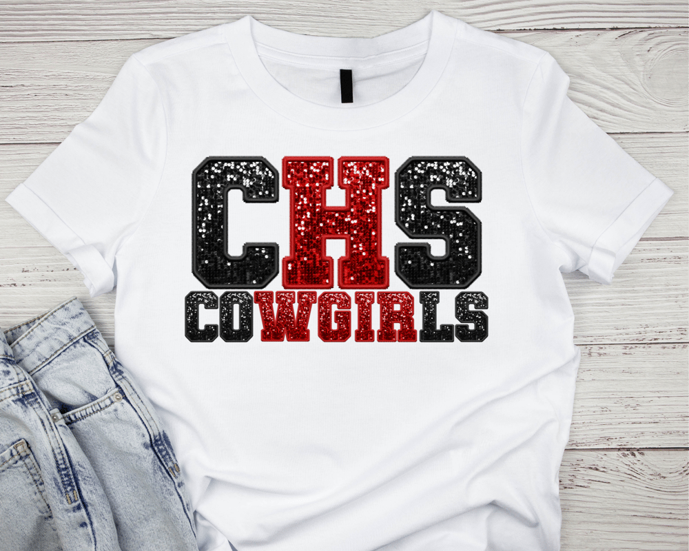Image of Cliff Cowgirls Sequin Design Tee