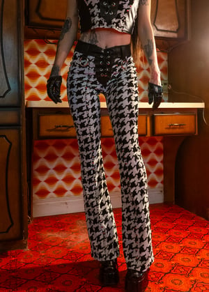 Image of Toxic Vision Go Your Own Way houndstooth flare pants TWO OF A KIND