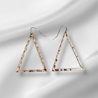 Image 3 of Hammered Triangle Dangle Earrings (Gold and Now Silver!!)