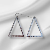 Image 4 of Hammered Triangle Dangle Earrings (Gold and Now Silver!!)