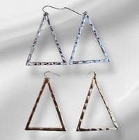 Image 1 of Hammered Triangle Dangle Earrings (Gold and Now Silver!!)