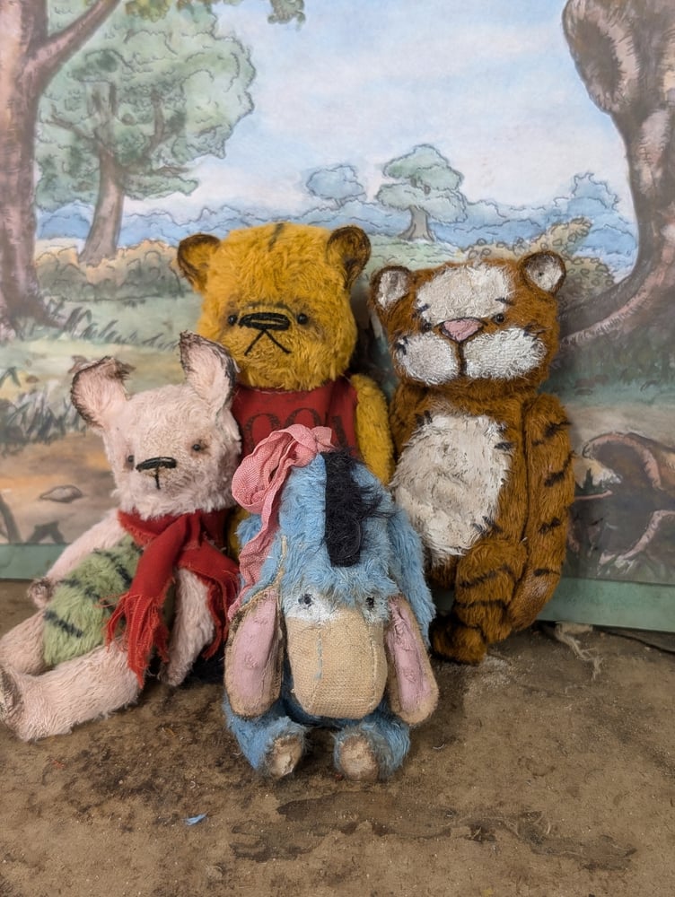 Image of 4 piece SET Hundred Acre Wood collection (Pooh, Tigger, Eeyore, Piglet) by whendis bears