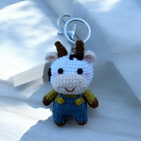 Image 1 of Cow With Overalls Keyring