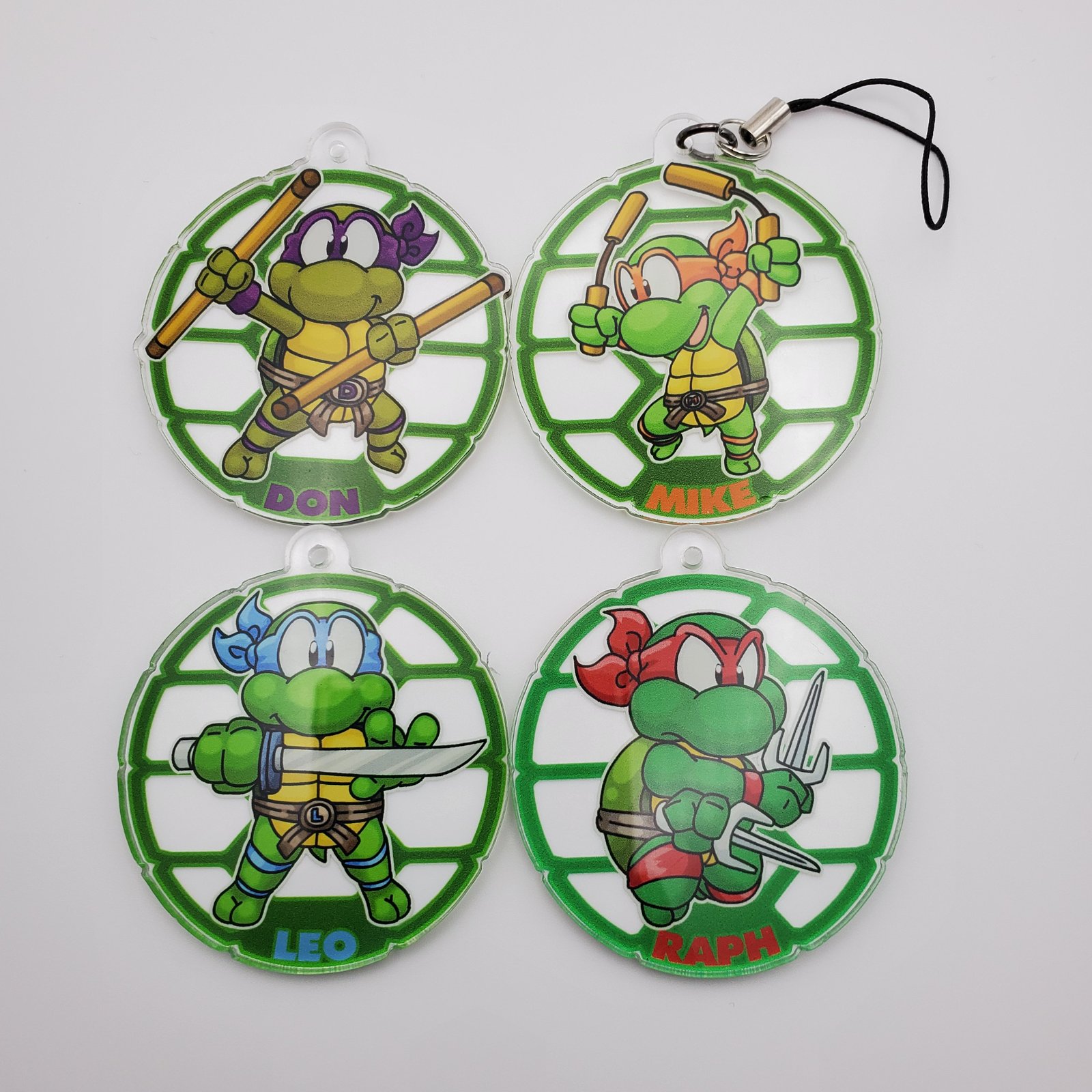 4 -TMNT, 2-inch Acrylic Charms | Sarumaru