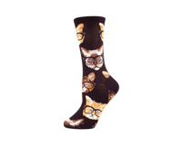 Image 1 of Kitten Hipster Crew Socks