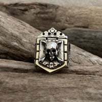 Image 1 of AZTEC SKULL MEXICAN BIKER RING 