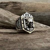 Image 2 of AZTEC SKULL MEXICAN BIKER RING 