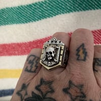 Image 4 of AZTEC SKULL MEXICAN BIKER RING 