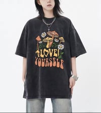 Image 1 of "LOVE YOURSELF" Mushroom T-Shirt 