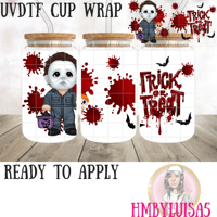 Michael Myers x bucket UVDTF cup wrap 