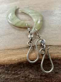 Image 2 of Crescent Moon and sterling silver earrings 