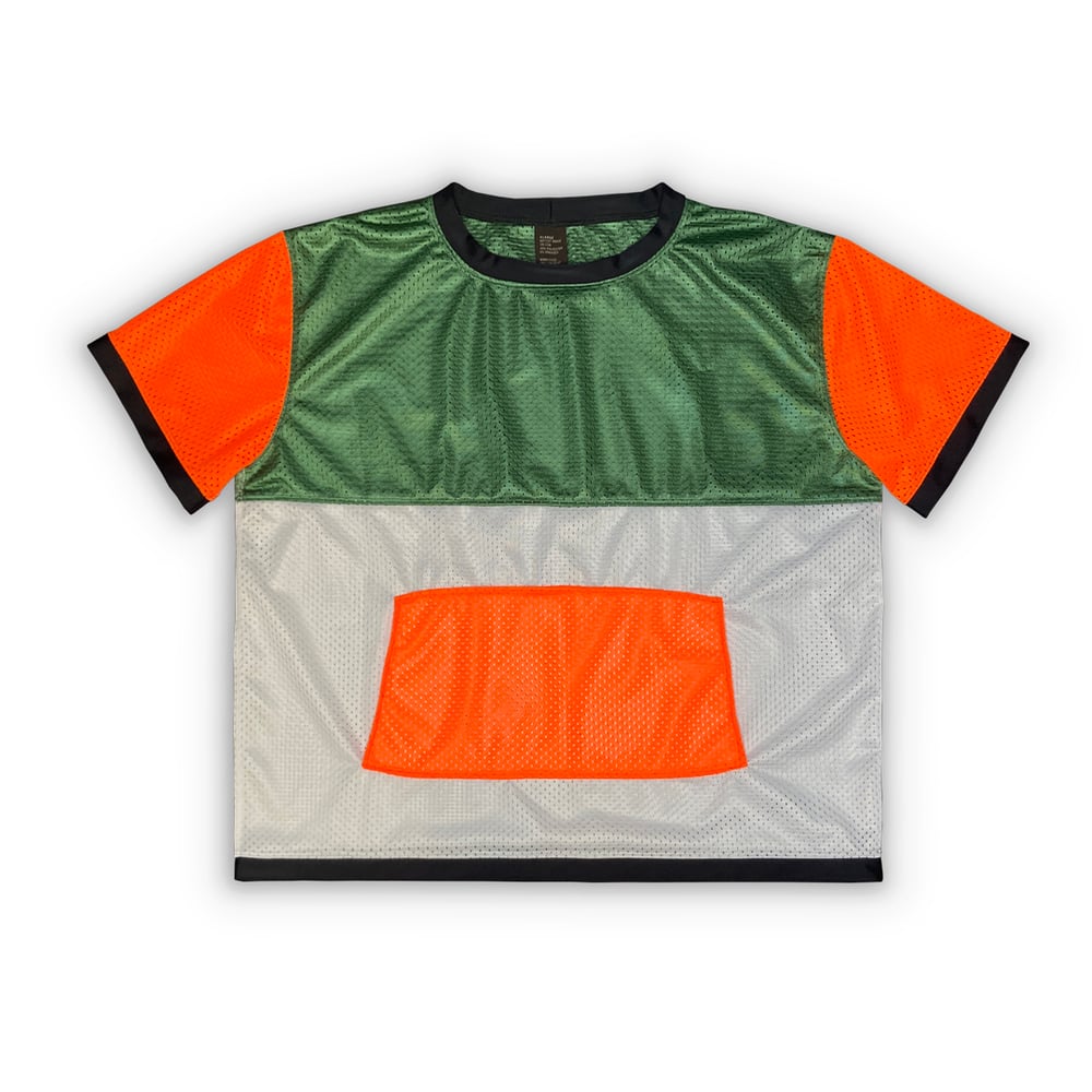 Athletic Mesh T-Shirt (Green/Orange)