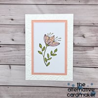 Image 1 of Coral Pink Flower Card - Blank Card