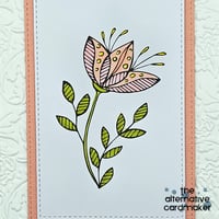 Image 2 of Coral Pink Flower Card - Blank Card
