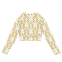 Image 1 of Fall On a Little White Recycled Long-Sleeve Crop Top