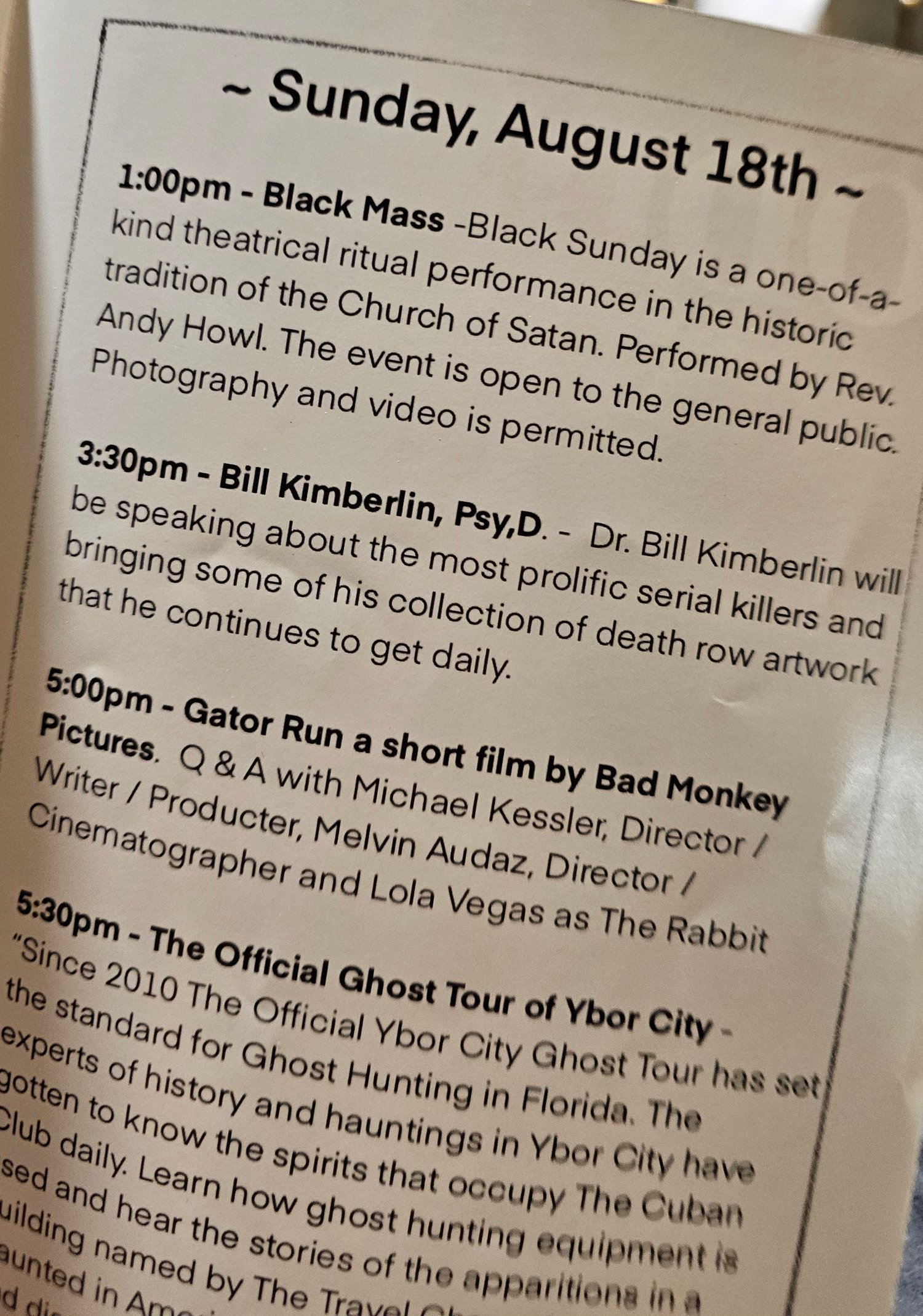 Image of Tabernacle of Oddities 2024 Playbill - Cover art by Andy Howl