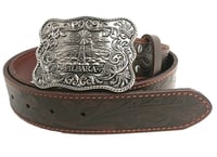 Image 1 of Pilbara Western Rodeo Buckle Tooled Leather Belt RMPW003