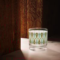 Image 3 of Starlite Drive Aqua & Gold Diamond 10.5oz Rocks Glass