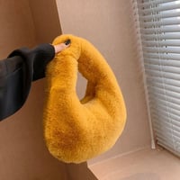 Image 1 of Deluxe Plush Handbag YELLOW