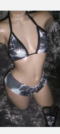 Image 5 of 3 PC Hologram Booty Shorts Set