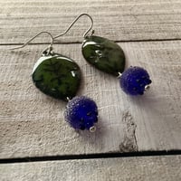 Image 2 of Cuawak Blueberries (dark green)  - Glass Enamel on Copper