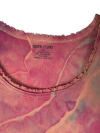 Image 4 of ♻️ UPCYCLED 3X PLUS Rib Knit Tank in Warm Muted Geode Ice Dye