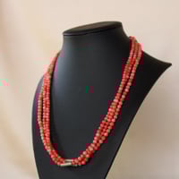 Image 4 of 3 Strand Coral Necklace