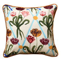 Image 1 of Pre-order Diamond Tulip Cushion cover - with yolky yellow piping