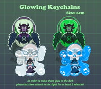 Image 1 of [PREORDER] LBD AND SPIDER QUEEN GLOWING KEYCHAIN + STICKERS