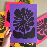 Image 8 of Black Flower on Colour - SALE