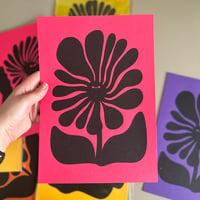 Image 6 of Black Flower on Colour - SALE