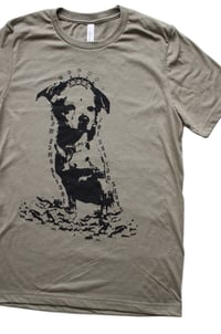 Image 3 of Dog Worship Shirt on Heather Olive