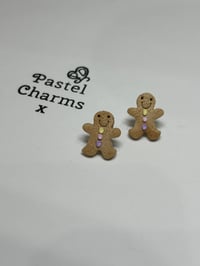 Image 1 of Ginger bread man stud earrings 