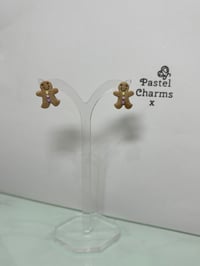 Image 2 of Ginger bread man stud earrings 