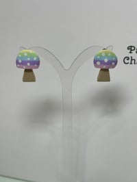 Image 2 of Pastel mushroom stud earrings 