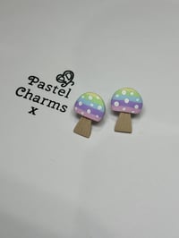 Image 1 of Pastel mushroom stud earrings 