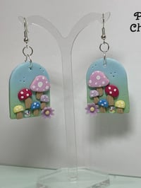 Image 2 of Mushroom fish hook earrings 