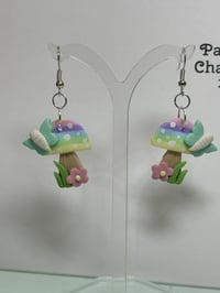 Image 1 of Mushroom and butterfly earrings 